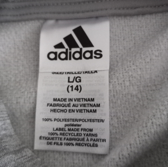 Hooded Sweater Adidas gray color Size LG 14 $22 - Picture 11 of 14